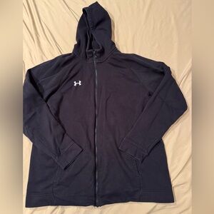 Under Armour men’s xl black full zippered hooded sweatshirt.